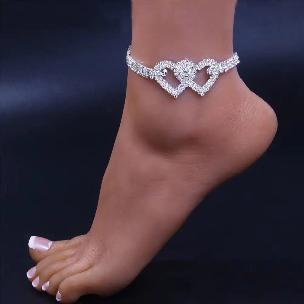 Twin Heart Anklet